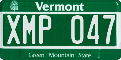 VT license plate XMP047
