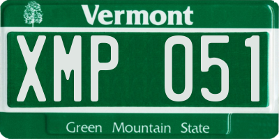 VT license plate XMP051