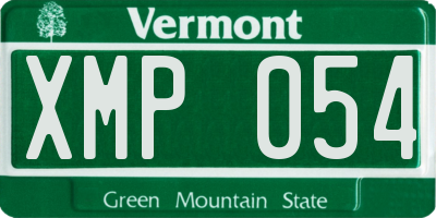 VT license plate XMP054
