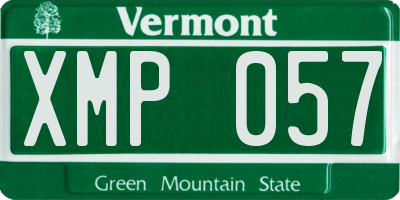 VT license plate XMP057