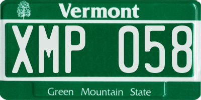 VT license plate XMP058