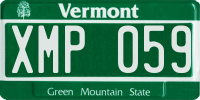 VT license plate XMP059
