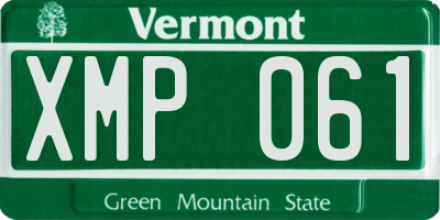 VT license plate XMP061