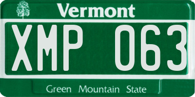 VT license plate XMP063