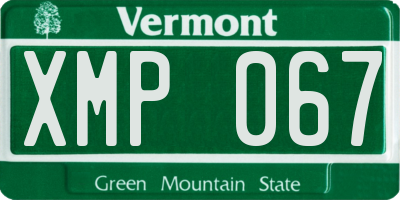 VT license plate XMP067