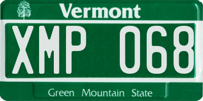 VT license plate XMP068