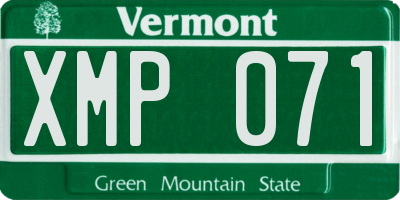 VT license plate XMP071