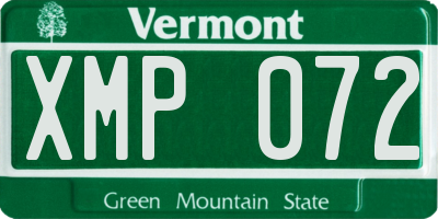 VT license plate XMP072