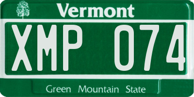 VT license plate XMP074