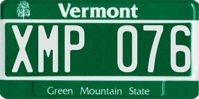 VT license plate XMP076