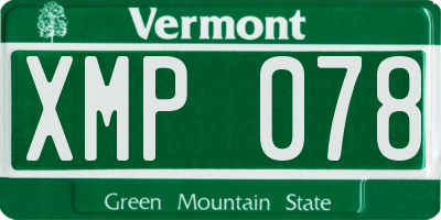VT license plate XMP078