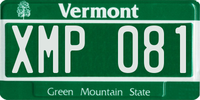 VT license plate XMP081