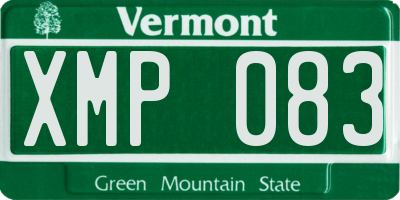 VT license plate XMP083