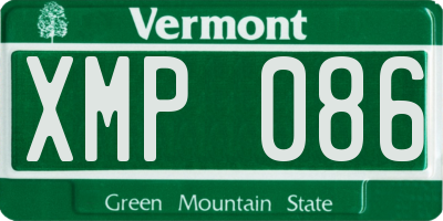 VT license plate XMP086