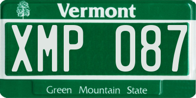 VT license plate XMP087