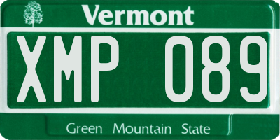 VT license plate XMP089