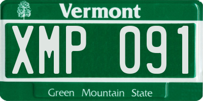 VT license plate XMP091