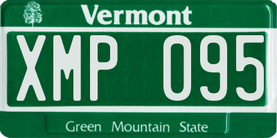 VT license plate XMP095