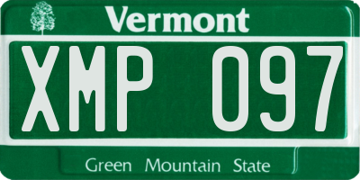 VT license plate XMP097