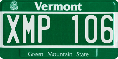 VT license plate XMP106