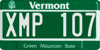VT license plate XMP107