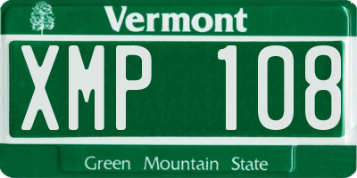 VT license plate XMP108