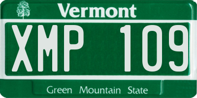VT license plate XMP109
