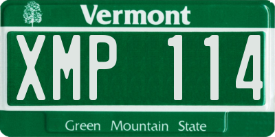 VT license plate XMP114