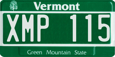 VT license plate XMP115
