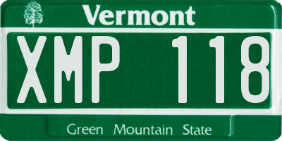 VT license plate XMP118