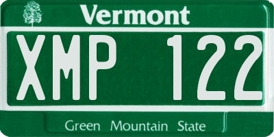 VT license plate XMP122