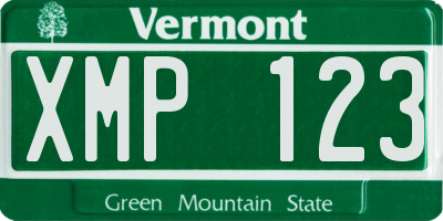 VT license plate XMP123