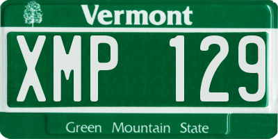 VT license plate XMP129