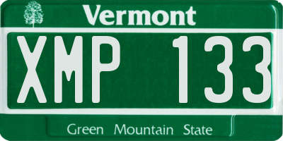 VT license plate XMP133