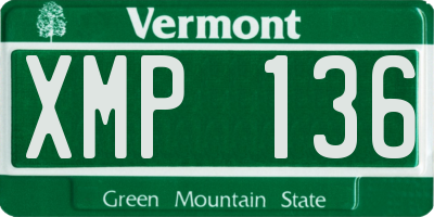 VT license plate XMP136