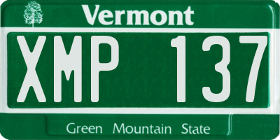 VT license plate XMP137