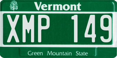 VT license plate XMP149
