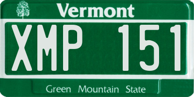 VT license plate XMP151