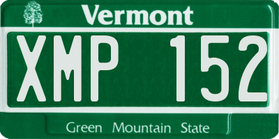 VT license plate XMP152