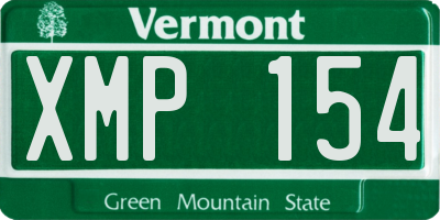VT license plate XMP154