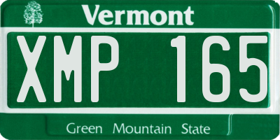 VT license plate XMP165