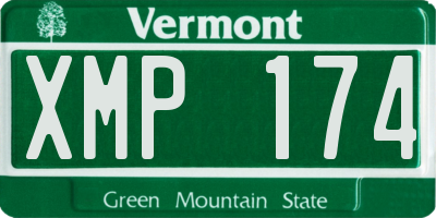 VT license plate XMP174