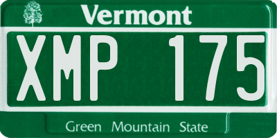 VT license plate XMP175