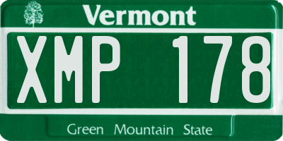 VT license plate XMP178