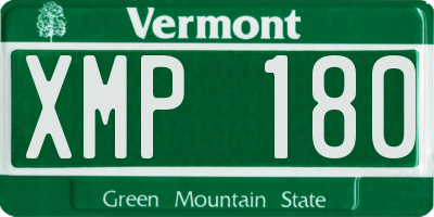VT license plate XMP180