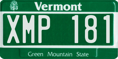 VT license plate XMP181