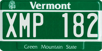 VT license plate XMP182