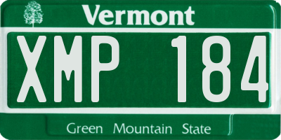 VT license plate XMP184