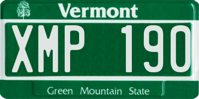 VT license plate XMP190