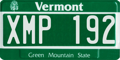 VT license plate XMP192